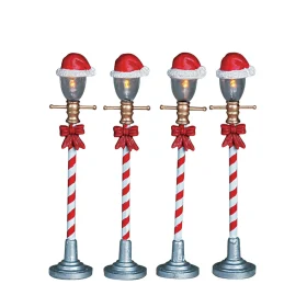 64472 - Santa Hat Street Lamp, Set Of 4